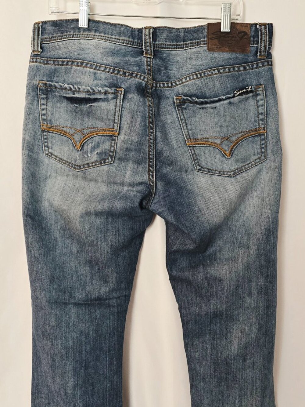 Seven 7 Jeans Mens 34x32 Skinny Stretch Blue Denim